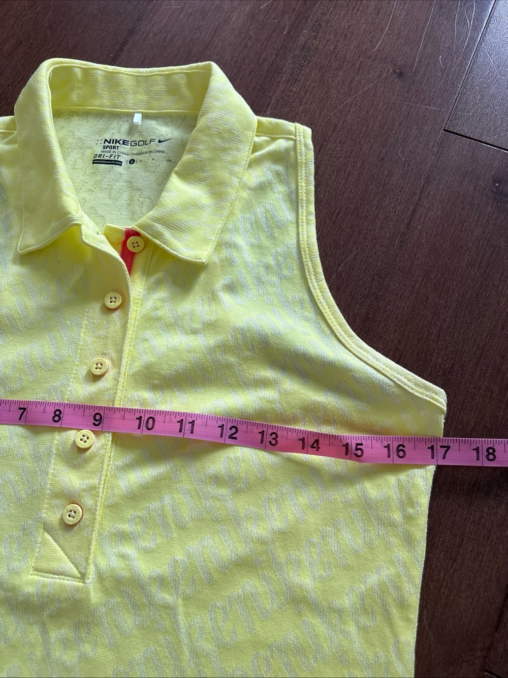 Nike Golf Sport Dri Fit Sleeveless Polo Top Womens S Neon Yellow Tennis Athletic - Picture 3 of 13